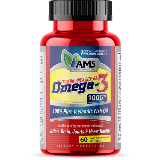 AMS Omega 3 – 60 Softgels – 1000mg | Heart &amp; Joint Health